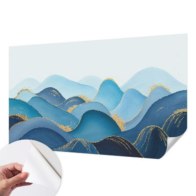 Papel mural con patrón decorativo con un motivo de paisaje ondulado