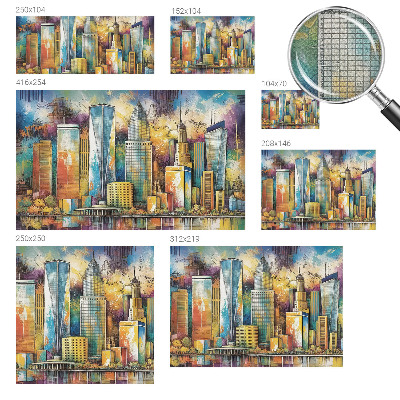 Papel mural texturado decorativo Panorama de la ciudad