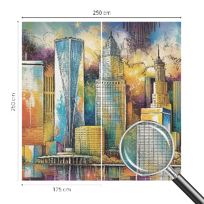 Papel mural texturado decorativo Panorama de la ciudad