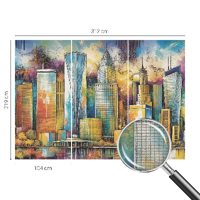 Papel mural texturado decorativo Panorama de la ciudad