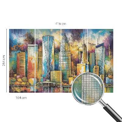 Papel mural texturado decorativo Panorama de la ciudad
