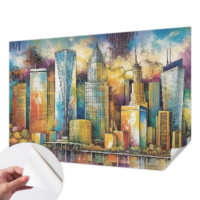 Papel mural texturado decorativo Panorama de la ciudad