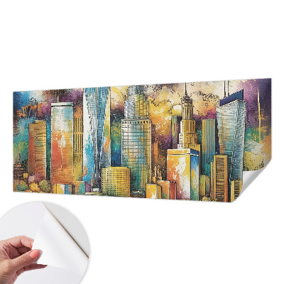 Papel mural texturado decorativo Panorama de la ciudad
