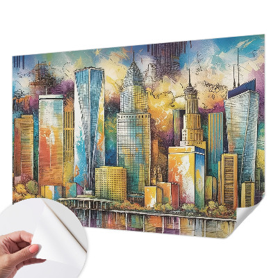 Papel mural texturado decorativo Panorama de la ciudad