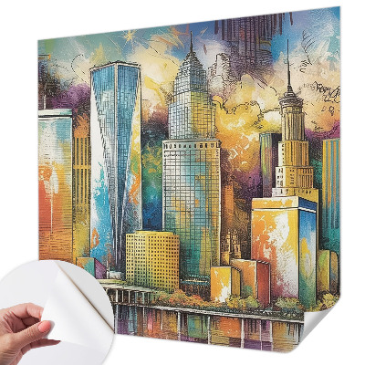 Papel mural texturado decorativo Panorama de la ciudad