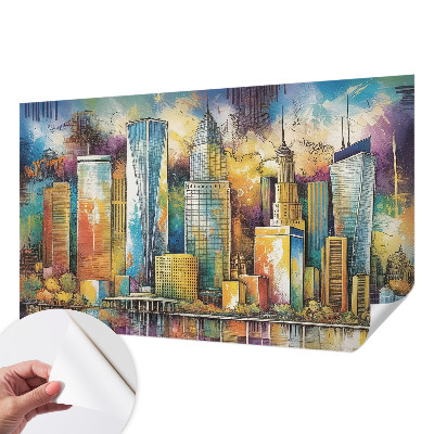 Papel mural texturado decorativo Panorama de la ciudad