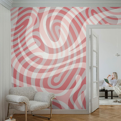 Mural de pared con estampado hermoso Líneas onduladas