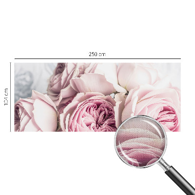 Papel mural con patrón decorativo con un motivo de rosas rosadas