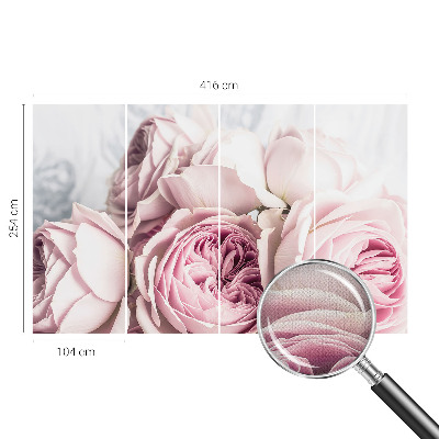 Papel mural con patrón decorativo rosas rosadas