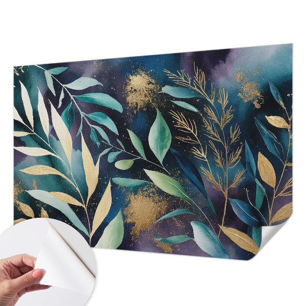 Mural de pared con estampado hermoso hojas botánicas