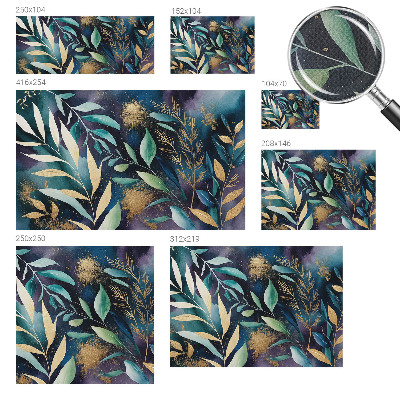 Mural de pared con estampado hermoso hojas botánicas