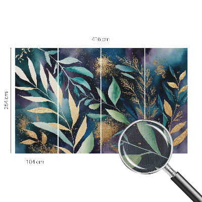 Mural de pared con estampado hermoso hojas botánicas