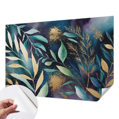 Mural de pared con estampado hermoso hojas botánicas