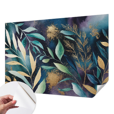 Mural de pared con estampado hermoso hojas botánicas