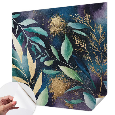 Mural de pared con estampado hermoso hojas botánicas