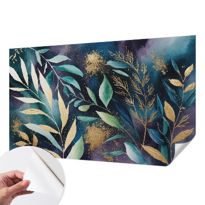 Mural de pared con estampado hermoso hojas botánicas