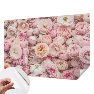Papel mural con patrón decorativo con motivo de hermosas flores