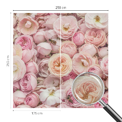 Papel mural con patrón decorativo Hermosas flores