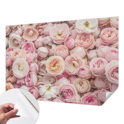 Papel mural con patrón decorativo con motivo de hermosas flores