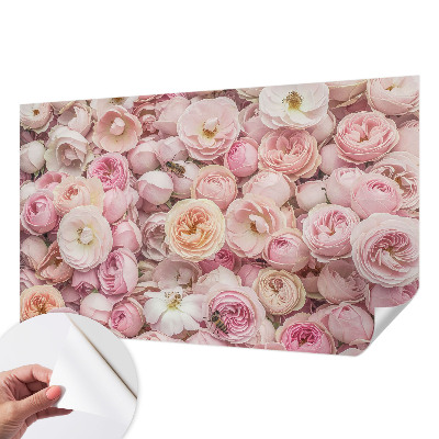 Papel mural con patrón decorativo con motivo de hermosas flores