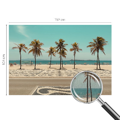 Mural de pared con estampado hermoso con motivo de playa y palmeras