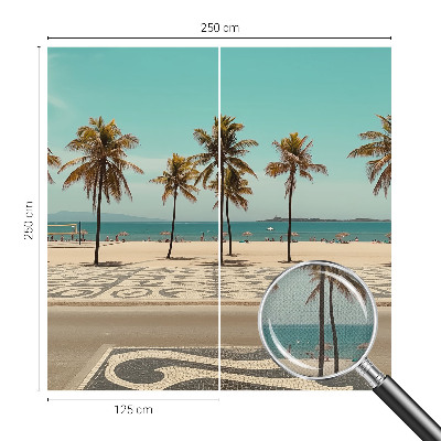 Mural de pared con estampado hermoso Playa con palmeras