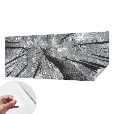 Papel mural texturado decorativo con un motivo de paisaje invernal