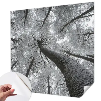 Papel mural texturado decorativo con un motivo de paisaje invernal