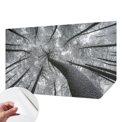 Papel mural texturado decorativo con un motivo de paisaje invernal