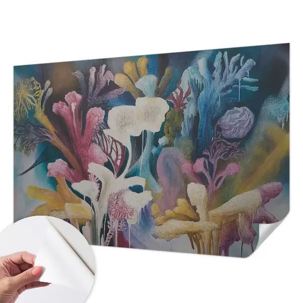 Papel mural con patrón decorativo con un motivo de explosión floral