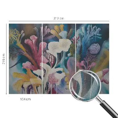 Papel mural con patrón decorativo con un motivo de explosión floral