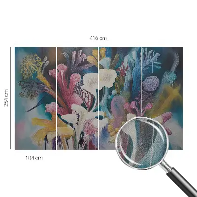 Papel mural con patrón decorativo con un motivo de explosión floral