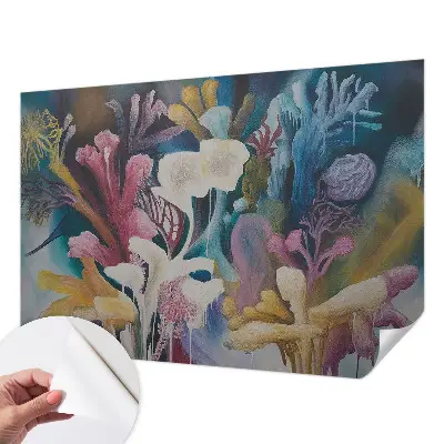 Papel mural con patrón decorativo con un motivo de explosión floral