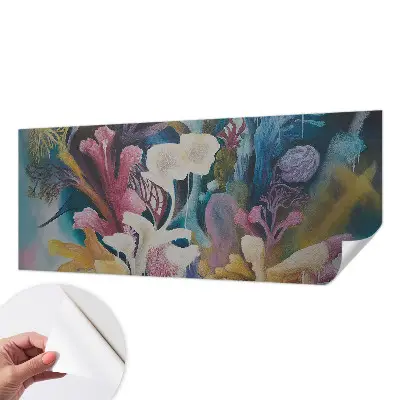 Papel mural con patrón decorativo con un motivo de explosión floral