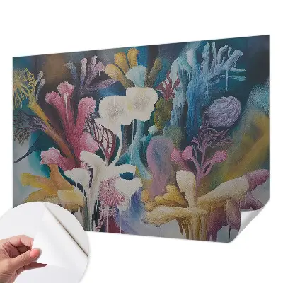 Papel mural con patrón decorativo con un motivo de explosión floral