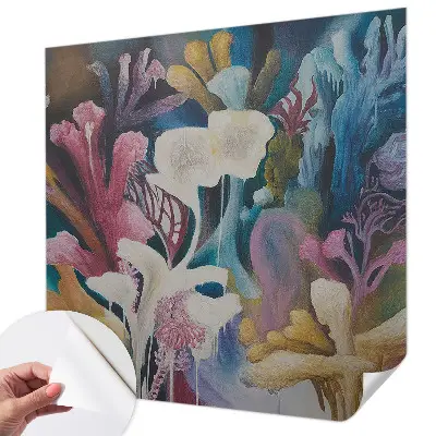 Papel mural con patrón decorativo con un motivo de explosión floral