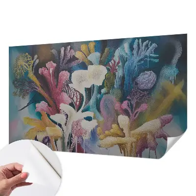 Papel mural con patrón decorativo con un motivo de explosión floral