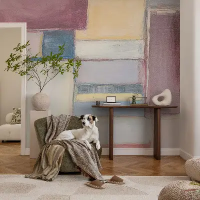 Mural de pared con estampado hermoso con formas geométricas