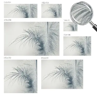 Papel mural texturado decorativo con motivo de pluma delicada