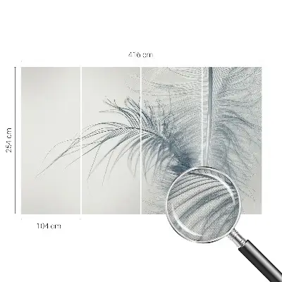 Papel mural texturado decorativo con motivo de pluma delicada