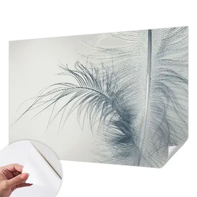 Papel mural texturado decorativo con motivo de pluma delicada