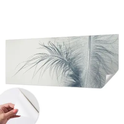 Papel mural texturado decorativo con motivo de pluma delicada
