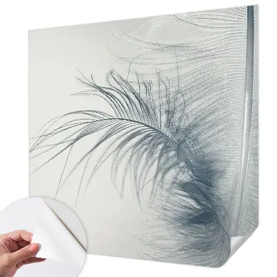 Papel mural texturado decorativo con motivo de pluma delicada