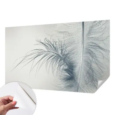 Papel mural texturado decorativo con motivo de pluma delicada