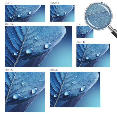 Papel mural con patrón decorativo Hoja azul