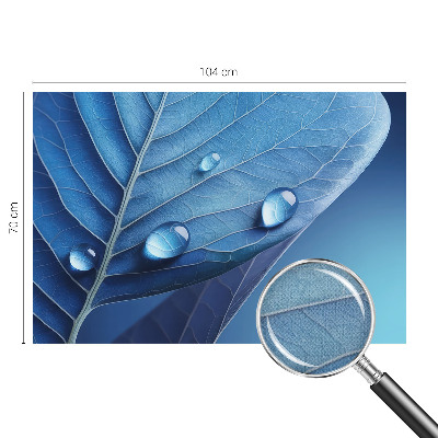 Papel mural con patrón decorativo Hoja azul
