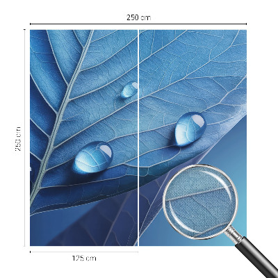 Papel mural con patrón decorativo Hoja azul