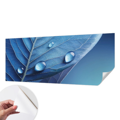 Papel mural con patrón decorativo Hoja azul