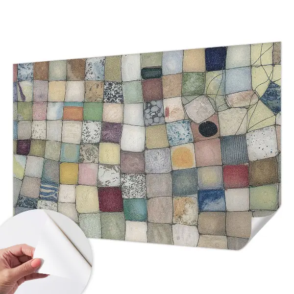 Papel mural texturado decorativo con un mosaico colorido