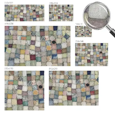 Papel mural texturado decorativo con un mosaico colorido